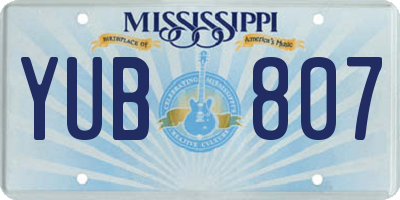 MS license plate YUB807