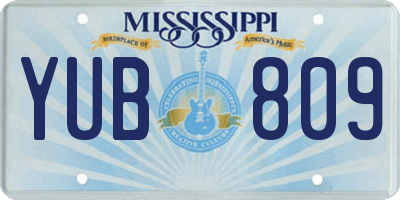 MS license plate YUB809