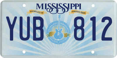 MS license plate YUB812