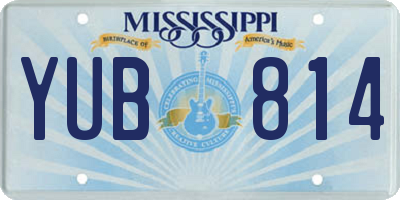 MS license plate YUB814