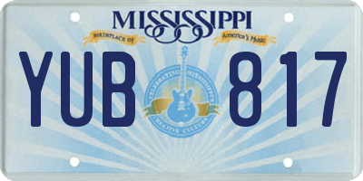 MS license plate YUB817