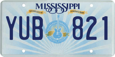 MS license plate YUB821