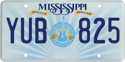 MS license plate YUB825