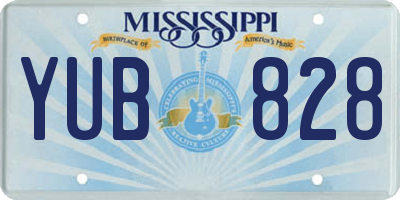 MS license plate YUB828