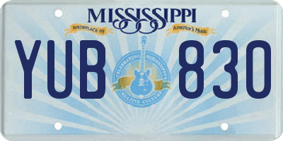 MS license plate YUB830