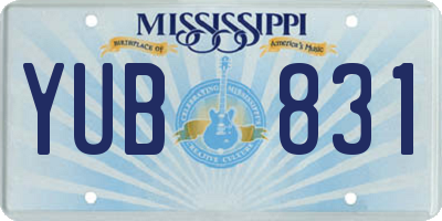 MS license plate YUB831