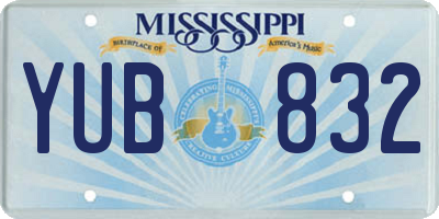 MS license plate YUB832