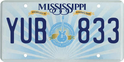 MS license plate YUB833