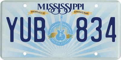 MS license plate YUB834