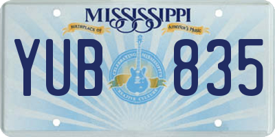 MS license plate YUB835