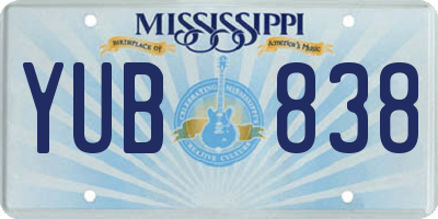 MS license plate YUB838