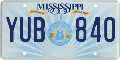 MS license plate YUB840