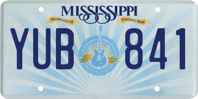 MS license plate YUB841