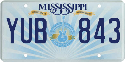 MS license plate YUB843