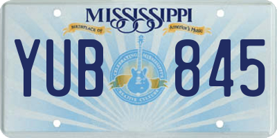 MS license plate YUB845