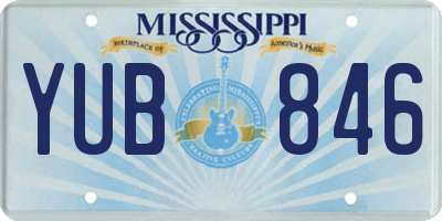 MS license plate YUB846