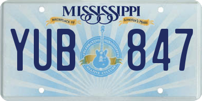 MS license plate YUB847