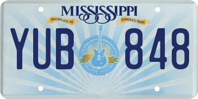 MS license plate YUB848