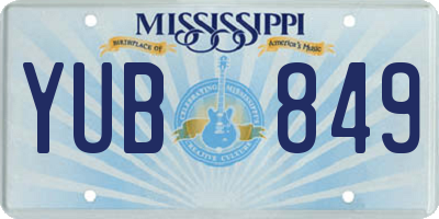 MS license plate YUB849