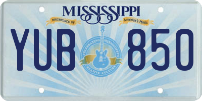 MS license plate YUB850