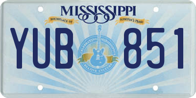 MS license plate YUB851