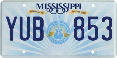 MS license plate YUB853