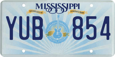 MS license plate YUB854