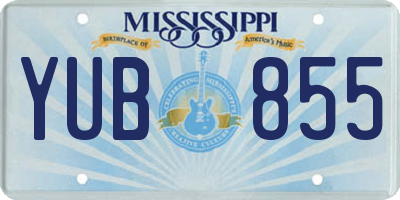 MS license plate YUB855