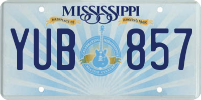 MS license plate YUB857