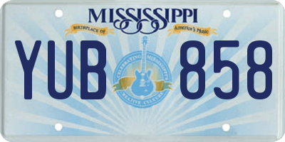 MS license plate YUB858