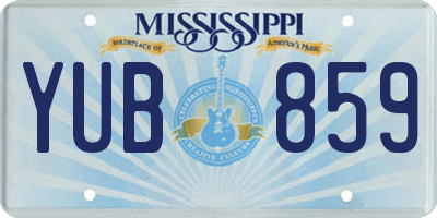 MS license plate YUB859