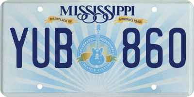MS license plate YUB860