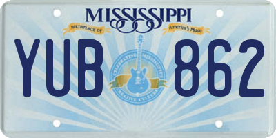 MS license plate YUB862