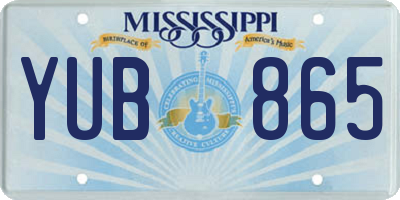MS license plate YUB865