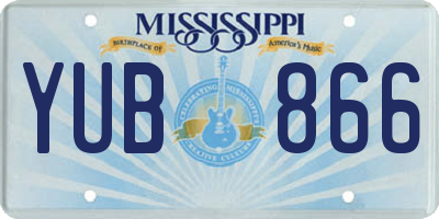 MS license plate YUB866