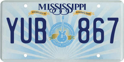 MS license plate YUB867