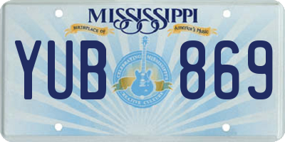 MS license plate YUB869