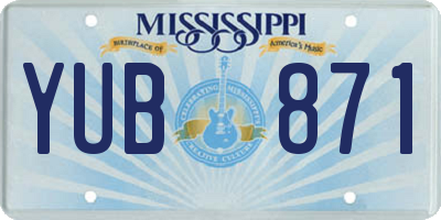 MS license plate YUB871