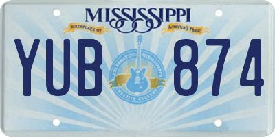 MS license plate YUB874