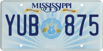 MS license plate YUB875
