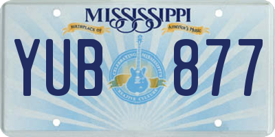 MS license plate YUB877