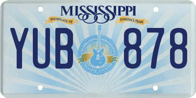 MS license plate YUB878