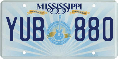 MS license plate YUB880