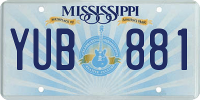 MS license plate YUB881