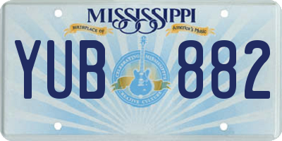 MS license plate YUB882