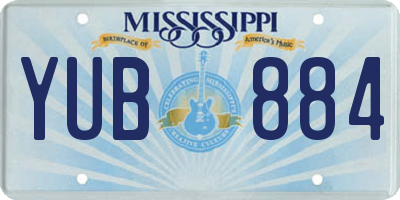 MS license plate YUB884