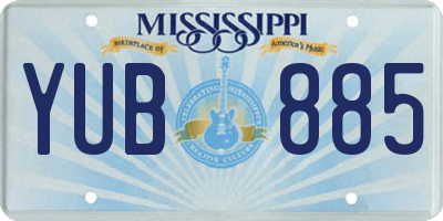 MS license plate YUB885