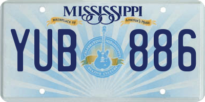 MS license plate YUB886