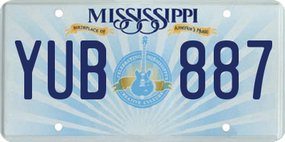 MS license plate YUB887