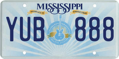 MS license plate YUB888